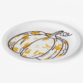 Cute Orange Halloween Icons in Pumpkin Pappteller (Schrägansicht)