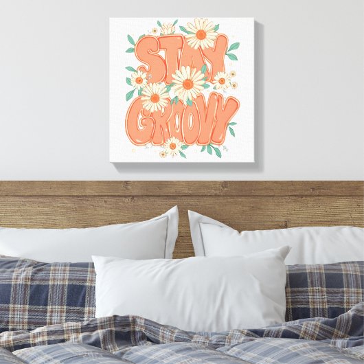 Cute Orange Hippie Typography Leinwanddruck (Insitu (Schlafzimmer))