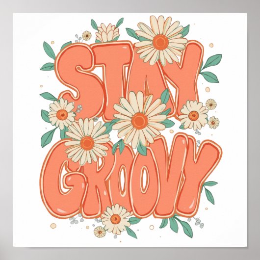 Cute Orange Hippie Typography Poster (Vorne)