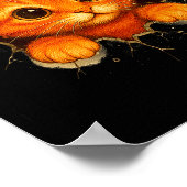 Cute Orange Kitten Cracks Mug Wall Funny Cat Lover Poster (Ecke)