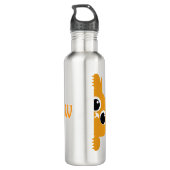 Cute Orange Peeking Cat Design Water Bottle Edelstahlflasche (Rückseite)