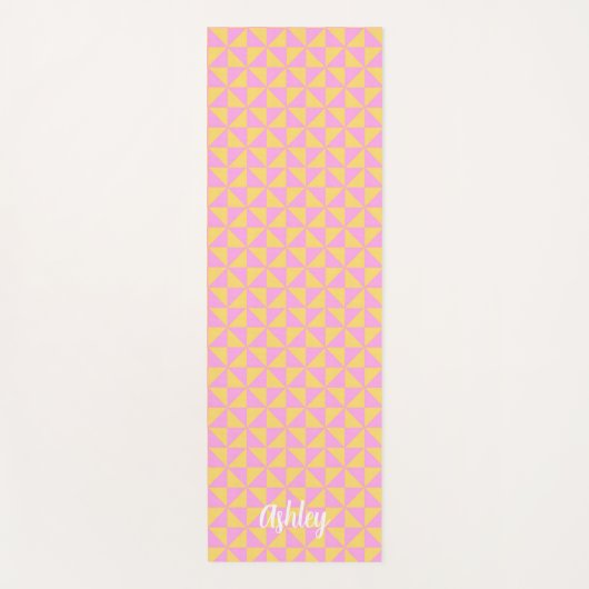 cute orange pink retro geometric design yogamatte (Vorderseite)