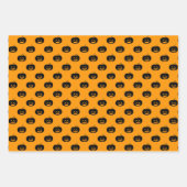 Cute Orange Pumpkins Halloween Pattern Geschenkpapier Set (Vorderseite)