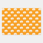 Cute Orange Pumpkins Halloween Pattern Geschenkpapier Set (Vorderseite 3)
