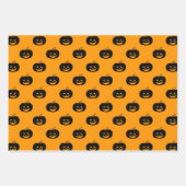 Cute Orange Pumpkins Halloween Pattern Geschenkpapier Set (Vorderseite)