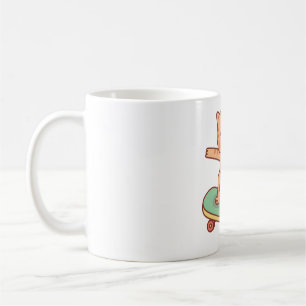 Cute Orange Tabby Cat Skating on Skateboard Kaffeetasse
