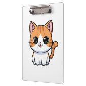Cute Orange Tabby Kitten Character Klemmbrett (Links)