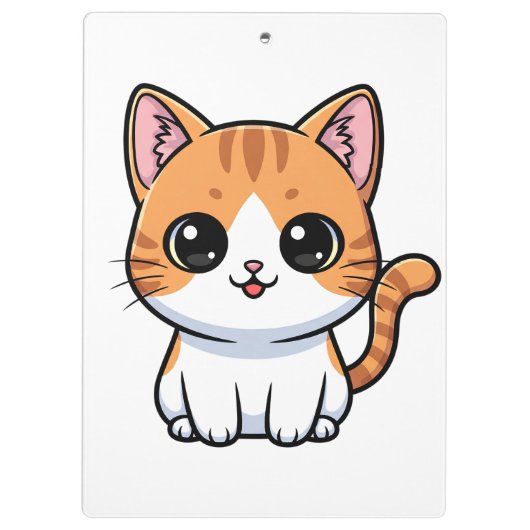 Cute Orange Tabby Kitten Character Klemmbrett (Rückseite)