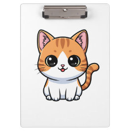 Cute Orange Tabby Kitten Character Klemmbrett