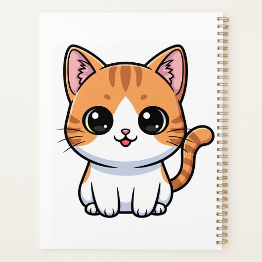 Cute Orange Tabby Kitten Character Planer (Rückseite)