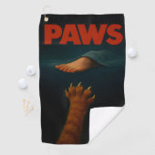 Cute Orange Tabby vs Human Foot Golfhandtuch (Insitu)