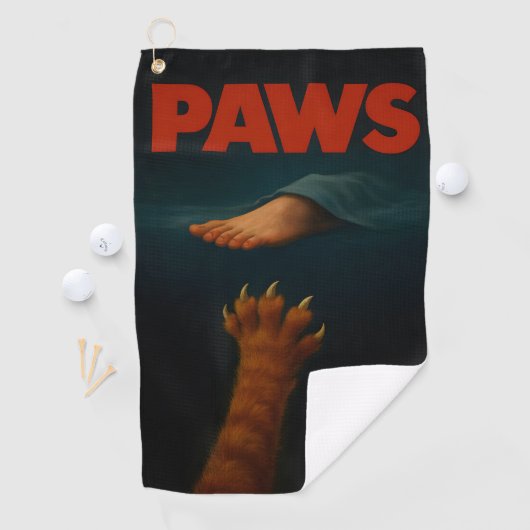 Cute Orange Tabby vs Human Foot Golfhandtuch (Insitu)