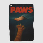 Cute Orange Tabby vs Human Foot Golfhandtuch (Vorderseite)