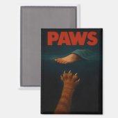 Cute Orange Tabby vs Human Foot Magnet (Vorderseite/Rückseite)