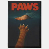 Cute Orange Tabby vs Human Foot Magnet (Vorderseite)