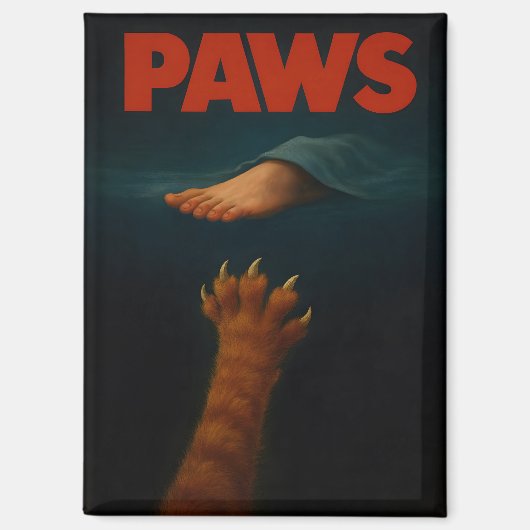 Cute Orange Tabby vs Human Foot Magnet (Vorderseite)