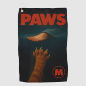 Cute Orange Tabby vs Human Foot Monogram Golfhandtuch (Vorderseite)