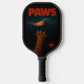 Cute Orange Tabby vs Human Foot Monogram Pickleball Schläger (Vorderseite)