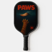 Cute Orange Tabby vs Human Foot Monogram Pickleball Schläger (Rückseite)