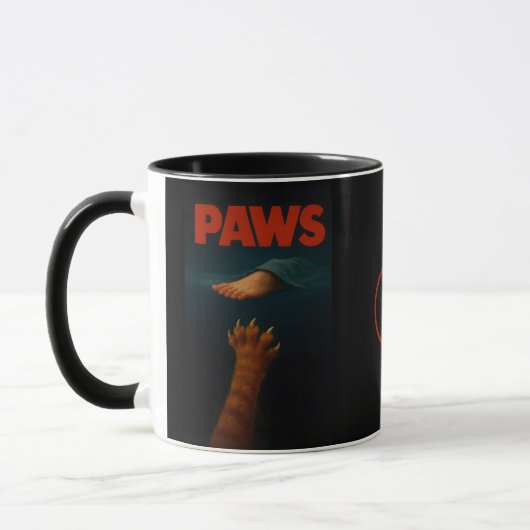 Cute Orange Tabby vs Human Foot Monogram Tasse (Links)