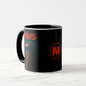 Cute Orange Tabby vs Human Foot Monogram Tasse (Vorderseite Links)