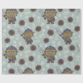 Cute Orc Boy Wrapping Paper Geschenkpapier (Flach)