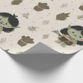 Cute Orc Girl Wrapping Paper Geschenkpapier (Ecke)