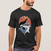 Cute Orca Whale and Shark Samoa Polynesia Long Sle T-Shirt (Vorderseite)