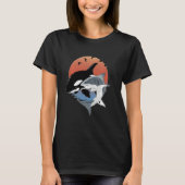 Cute Orca Whale and Shark Samoa Polynesia Long Sle T-Shirt (Vorderseite)