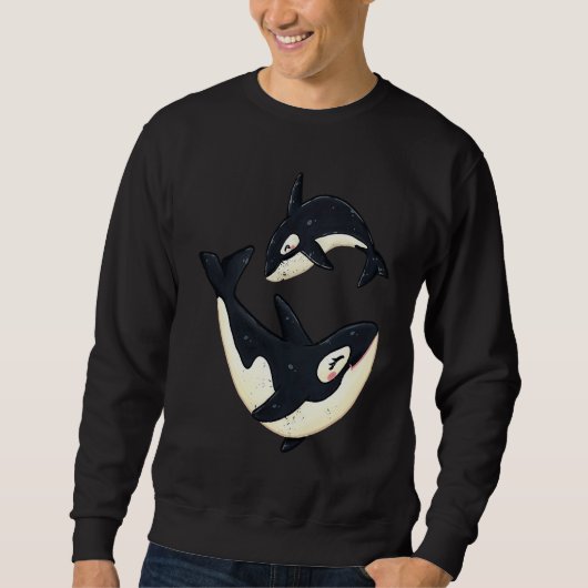 Cute Orcas Funny Sea Animal Whale Orca Men Women Sweatshirt (Vorderseite)
