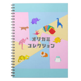 "Cute Origami Animal Pattern – Soft Pastel Japanes Notizblock