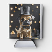 Cute Origami Dog with Top Hat Koozie Dosenkühler (Vorderseite)