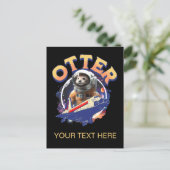 Cute Otter Astronaut Outer Space Shuttle Cadet Postkarte (Stehend Vorderseite)