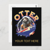 Cute Otter Astronaut Outer Space Shuttle Cadet Postkarte (Vorne/Hinten)