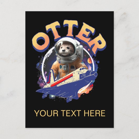 Cute Otter Astronaut Outer Space Shuttle Cadet Postkarte (Vorderseite)