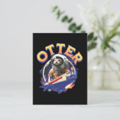 Cute Otter Astronaut Outer Space Shuttle Cadet Postkarte (Stehend Vorderseite)