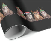 Cute Otter Christmas Funny Xmas Lights Animal  Geschenkpapier (Rolleneckpunkt)
