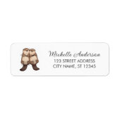 Cute Otter Couple Animal Love Return Address label (Vorne)