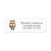 Cute Otter Couple Animal Love Return Address label (Vorne)