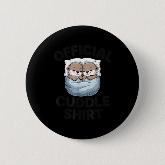 Cute Otter Couple Cozy Cuddle  Button (Vorderseite)