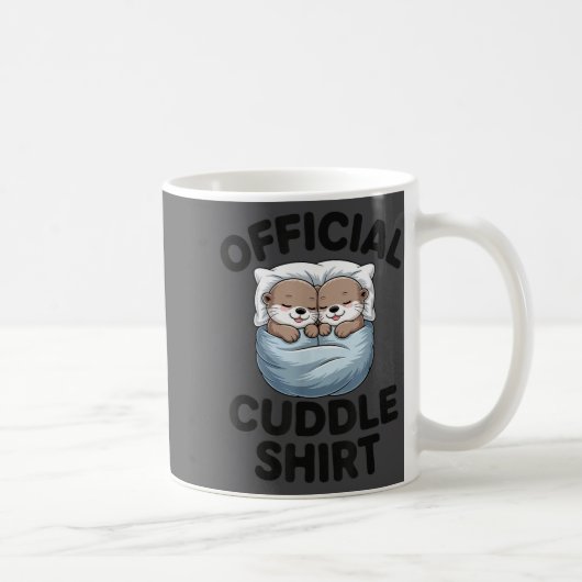 Cute Otter Couple Cozy Cuddle Kaffeetasse (Rechts)