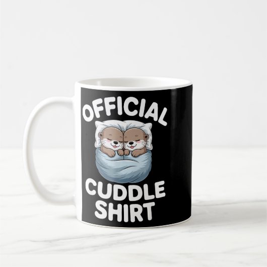 Cute Otter Couple Cozy Cuddle  Kaffeetasse (Links)