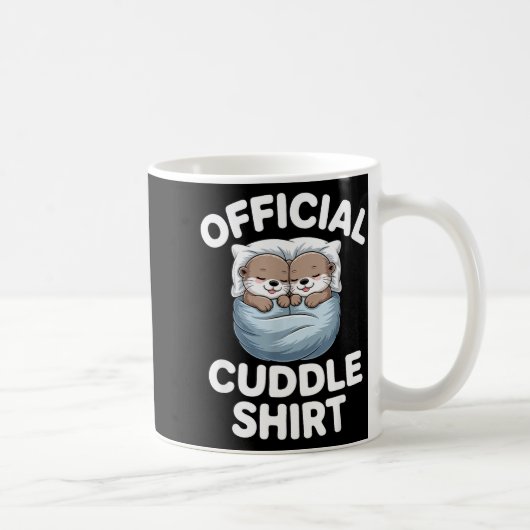 Cute Otter Couple Cozy Cuddle  Kaffeetasse (Rechts)