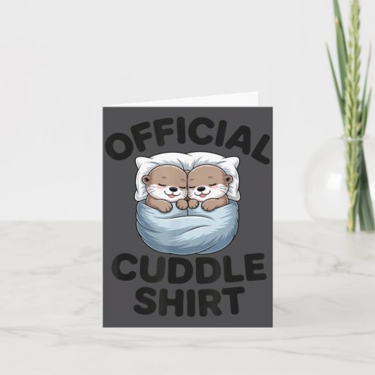 Cute Otter Couple Cozy Cuddle Karte (Vorderseite)