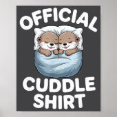 Cute Otter Couple Cozy Cuddle  Poster (Vorne)