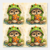 Cute Otter Dino Costume Pattern Wallpaper Tapete (Vorderseite)