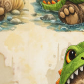 Cute Otter Dino Costume Pattern Wallpaper Tapete (Naht)