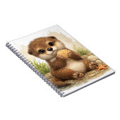 Cute Otter Holding Shell Kawaii Ocean Beach  Notizblock (Rechte Seite)