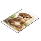 Cute Otter Holding Shell Kawaii Ocean Beach  Notizblock (Linke Seite)