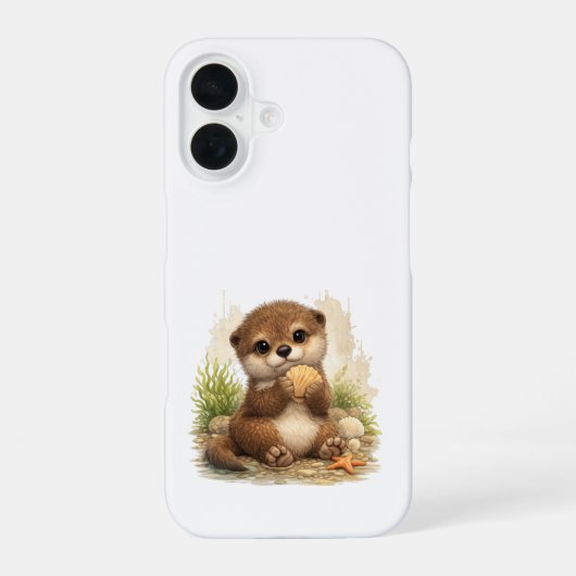 Cute Otter iPhone 16 Case Kawaii Ocean Hülle (Rückseite)